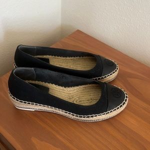 Tory Burch Espadrille Wedge Pump in Perfect Black